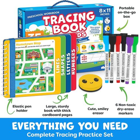 First Day of School Chalkboard & Tracing Book for Kids 3-5 in Saudi Arabia