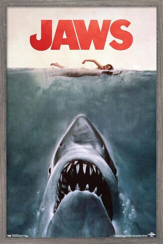 Trends International 24X36 Jaws - One Sheet Wall Poster, 24" x 36", Premium Unframed Version for Bedroom in Kuwait