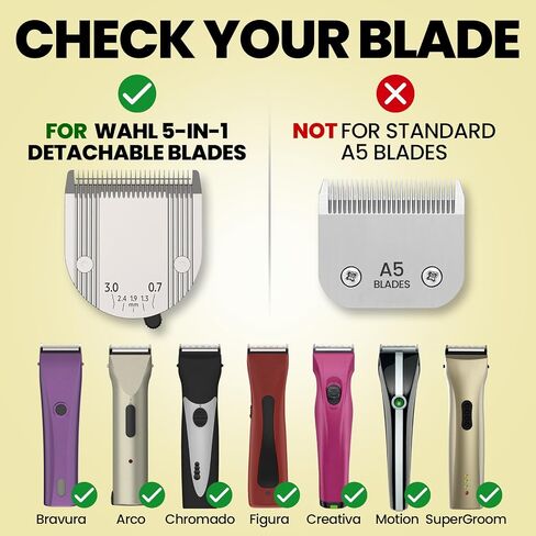 Professional Animal 5-in-1 Stainless Steel Comb Set Compatible with Wahl in Kuwait