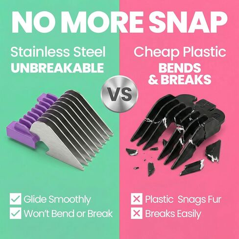Professional Animal 5-in-1 Stainless Steel Comb Set Compatible with Wahl in Kuwait