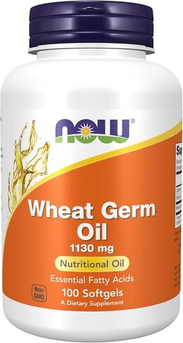 NOW Supplements, Wheat Germ Oil 1,130 mg with Essential Fatty Acids (EFAs), Nutritional Oil, 100 Softgels in Kuwait