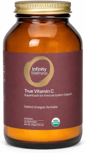 Infinity-C Organic Vitamin C Capsules | Bioavailable Vit C from Acerola, Camu Camu & Amla | Whole Food Vitamin C 1000mg | + Immune Support Superfoods - Shilajit, Astragalus Root & Ginger (30 servings) in Saudi Arabia