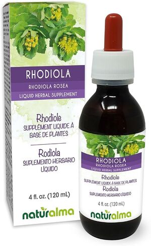 Naturalma Rhodiola rosea (Sedum roseum) صبغة جذر خالية من الكحول 4 أونصة سائلة مستخلص في قطرات | مكمل عشبي | نباتي | منتج إيطاليا in Kuwait