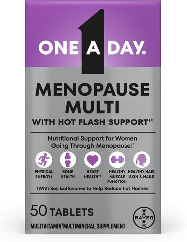 One A Day Women's Menopause Multivitamin, Addresses Menopause Symptoms Such As Hot Flashes and Mild Mood Changes, Vitamin A, Vitamin C, Vitamin D, and Zinc for Immune Health Support, 50 Count in Saudi Arabia