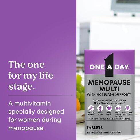 One A Day Women's Menopause Multivitamin, Addresses Menopause Symptoms Such As Hot Flashes and Mild Mood Changes, Vitamin A, Vitamin C, Vitamin D, and Zinc for Immune Health Support, 50 Count in Saudi Arabia