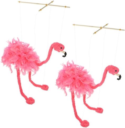 2Pcs Pink Flamingo String Marionette Puppets, Plush Animal Puppet in Saudi Arabia