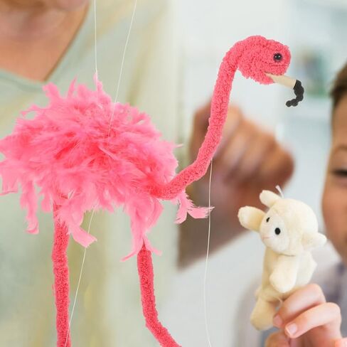 2Pcs Pink Flamingo String Marionette Puppets, Plush Animal Puppet in Saudi Arabia