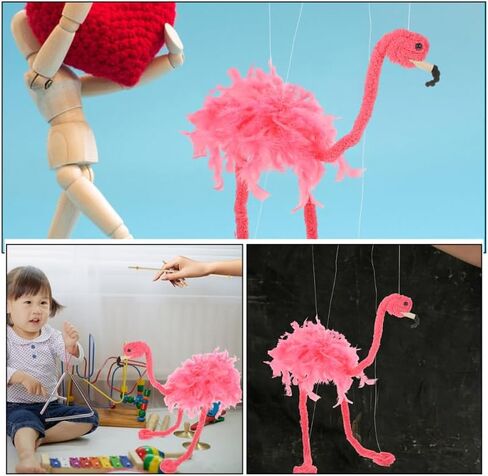 2Pcs Pink Flamingo String Marionette Puppets, Plush Animal Puppet in Saudi Arabia