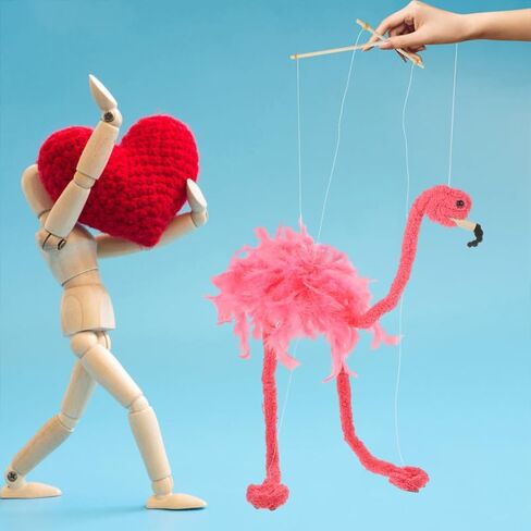 2Pcs Pink Flamingo String Marionette Puppets, Plush Animal Puppet in Saudi Arabia