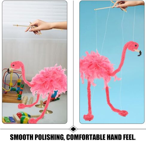 2Pcs Pink Flamingo String Marionette Puppets, Plush Animal Puppet in Saudi Arabia