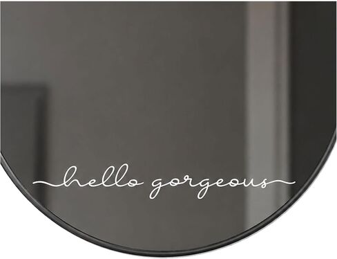 ملصق ZLKAPT Hello Gorgeous Inspirational Quotes Mirror مقاس 18 بوصة × 2.4 بوصة من الفينيل باللون الأبيض in Kuwait