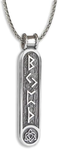 Viking Rune Formula Pendant Necklace for Men Women - 925 Sterling Silver - Norse Nordic Celtic Jewelry - Runes Protection Amulet - Matching Necklaces for Couples - Handmade in Kuwait