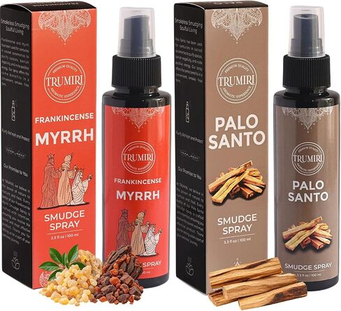 TRUMIRI الأبيض حكيم لطخة رذاذ معطر الهواء وجل الخرز حزمة الطاقة السلبية التطهير مزيل الروائح للحمام غرفة السيارة in Kuwait