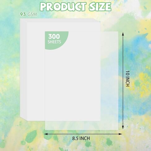 Oungy Vellum Paper, 300 Pcs, 8 X 11 Inch, 93 GSM Vellum Paper Printable in Saudi Arabia