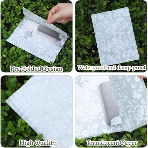 50-Pack Vellum Jackets for 5x7 Invitations Pre-Folded Sleeves for Wedding in Kuwait