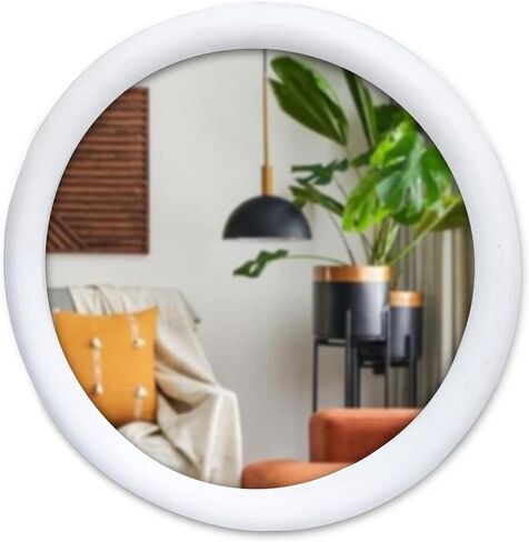 Wooden Bathroom Wall Mirror,Solid Wood Frame Vanity Mirror, Farmhouse Decorative Wall Mirror for Bathroom, Bedroom, Living Room & Entryway, Vertical/Horizontal Hanging, 36x24 Burnt Brown in Saudi Arabia