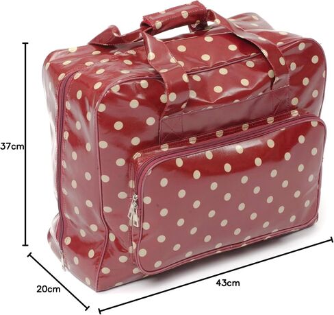 Hobby Gift MRB.003 PVC Sewing Machine Bag Polka, Cotton, Burgandy, 44x19x37 cm in Saudi Arabia