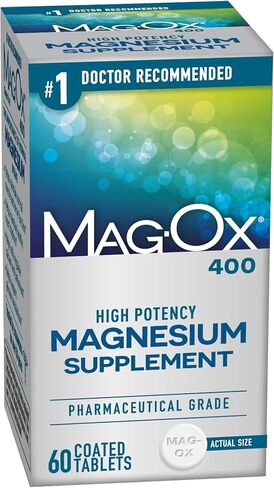Mag-Ox 400 Magnesium Mineral Dietary Supplement Tablets, 483 mg Magnesium Oxide, 60 Count in Saudi Arabia