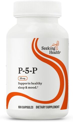 Seeking Health P-5-P, Pyridoxal-5-Phosphate, P5P to Support Healthy Cognitive Function, Immune System and Metabolism Support, Vegan and Vegetarian (100 Capsules) in Kuwait