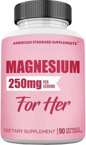 Magnesium Glycinate for Women, Elemental 250mg Per One Capsule, 90 Day Supply, Chelate, Supplement, Chelated Max Absorption in Saudi Arabia