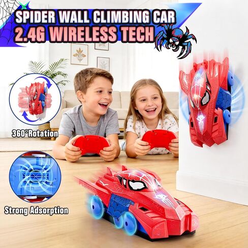 Yerloa Spider Wall Climbing Car, Remote Control Boys Kids Toys with Light in Kuwait