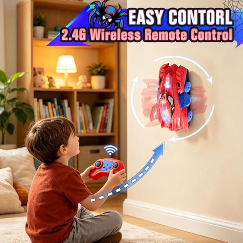 Yerloa Spider Wall Climbing Car, Remote Control Boys Kids Toys with Light in Kuwait