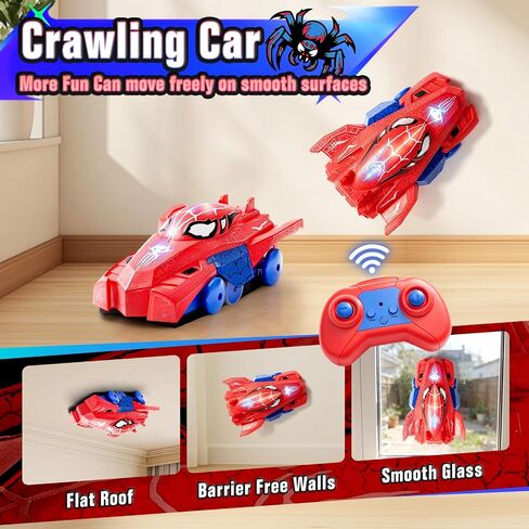 Yerloa Spider Wall Climbing Car, Remote Control Boys Kids Toys with Light in Kuwait