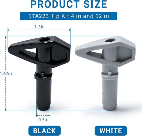 17A223 Tip Kit Fits for TrueCoat 360 4 in and 12 in Reversible Paint Sprayer Tips Kit Black/White in Saudi Arabia