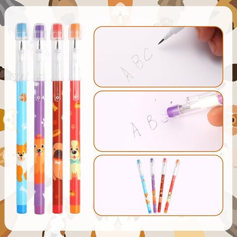 Kolewo4ever 48pcs HB Dog Pencils Kawaii Cute Multipoint Pencil Push Translucent Non Sharpening Stackable Pencils Pop Up Plastic Pencil for Classroom Rewards Carnival Prizes (Dog) in Kuwait