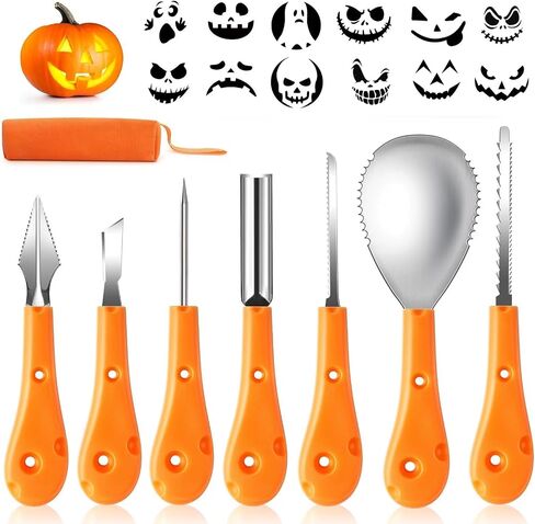 Greatever Halloween Pumpkin Carving Kit,Professional and Heavy Duty Stainless Steel Tools,Pumpkin Carving Set with Carrying Case(7pcs) in Saudi Arabia