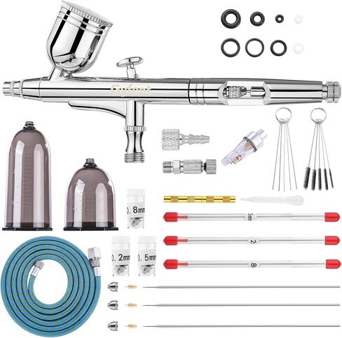 Gyfent Airbrush Gun Kit with 4 Quick-Release Nozzle Sets(0.2/0.3/0.5/0.8mm) in Kuwait