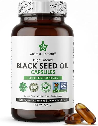 100% Pure Black Seed Powder Capsules Organic - Vegan Nigella Sativa 450mg Black Cumin Seeds per serving- for health - 60 Capsules in Kuwait