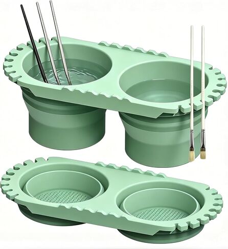 Collapsible Paint Brush Cleaner Rinse Cup (Beige) in Kuwait