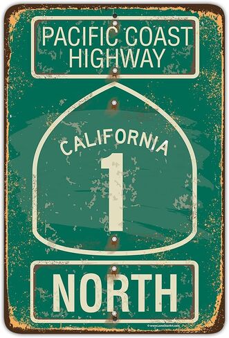 Metal Sign - Pacific Coast Highway North - California - Durable Metal Sign - Use Indoor/Outdoor - Great Gift and Decor Under $20 (8" x 12") in Kuwait