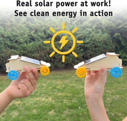 Solar Car Kit, 2-Pack - Build 2 Solar Powered Wooden STEM Cars in Kuwait