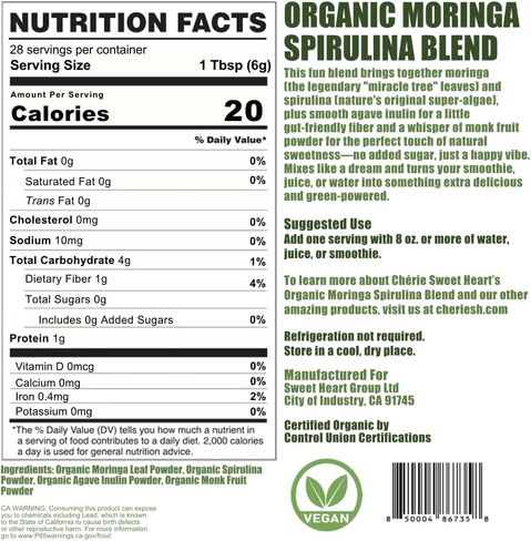Cherie Sweet Heart Organic Moringa and Spirulina Blend (6 Ounces) in Kuwait