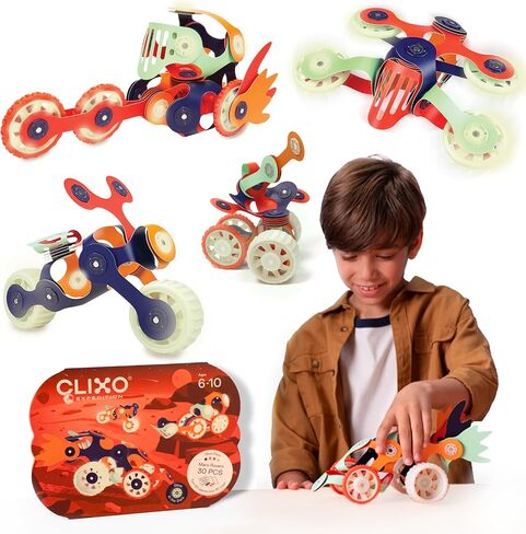 Clixo Mars Rover Pack, Glow STEM Space Magnetic Building Toys (30 Pc, 6+) in Saudi Arabia