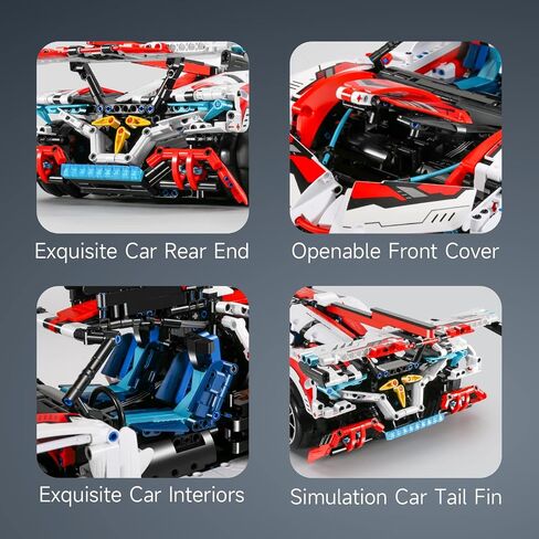 OWNONE 1 Super Car Building Kits - with Easy Drifting Wheels, Remote Control Function, Electric Gull-Wing Doors - Collectible 1:10 Scale Model Technique Car Building Blocks Set for Adults (2277 PCS) in Saudi Arabia