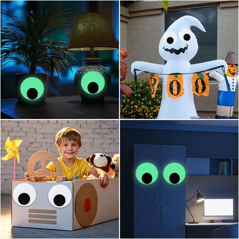 2 Pcs 6 Inch Glow Giant Googly Eyes Self-Adhesive, Giant Halloween Eyes in Saudi Arabia