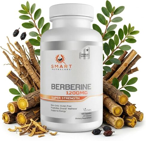 Premium Berberine HCL 1200mg- 180 Vegan Capsules, 100% Pure Berberine Supplement- Non-GMO, Gluten Free in Kuwait