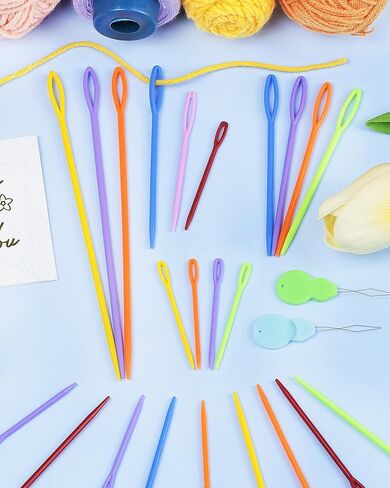 FIVEIZERO 40PCS Plastic Needles, Yarn Needle, 4 Sizes Plastic Sewing Needle in Kuwait