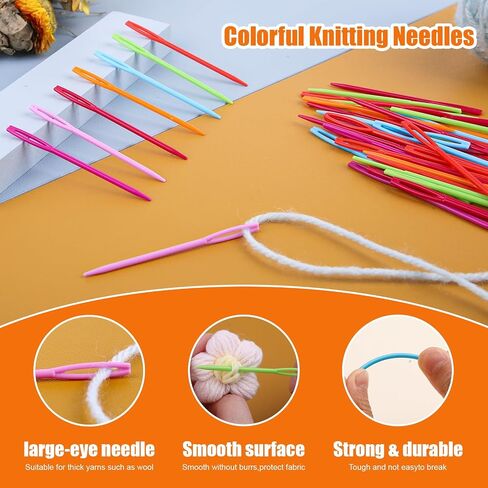 50 Pcs Plastic Yarn Needles Large Eye Plastic Needles for Yarn 2.75 Inch in Kuwait