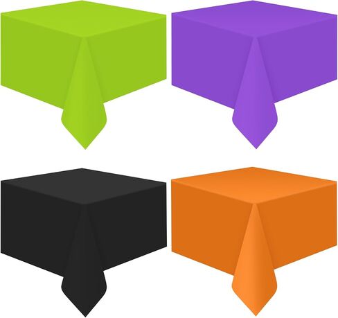 12Pcs Halloween Tablecloth Plastic Orange Black Purple Green Table Covers in Saudi Arabia