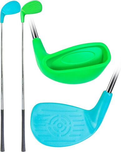 KOFULL Golf Clubs with Oversize Plastic Head, 2 Steel Shaft Club for Backyard Yard, Chipping Club for Outdoor Games for Adults and Family, Hit Plastic Foam Balls，36", Red/Gray in Kuwait