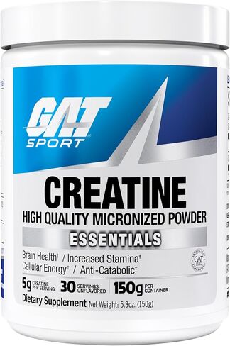 GAT SPORT Creatine Monohydrate Powder, Strength, Brain Health, Anti-oxidant, Endurance, for Men & Women, Unflavored (30 Servings) in Kuwait