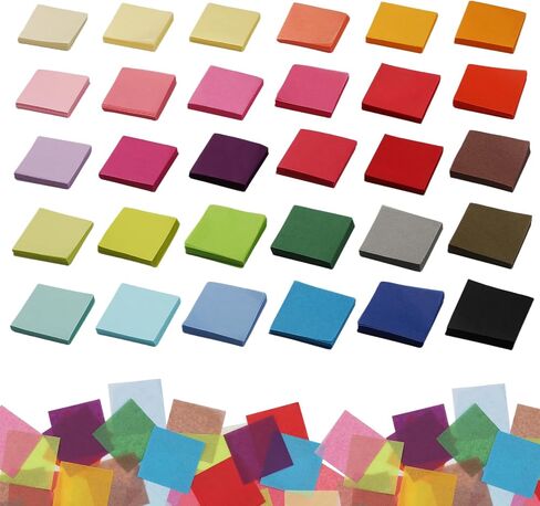 Yizzvb 6000 Pcs 2 Inch Tissue Paper Squares, 30 Colors Craft Tissue Papers in Kuwait