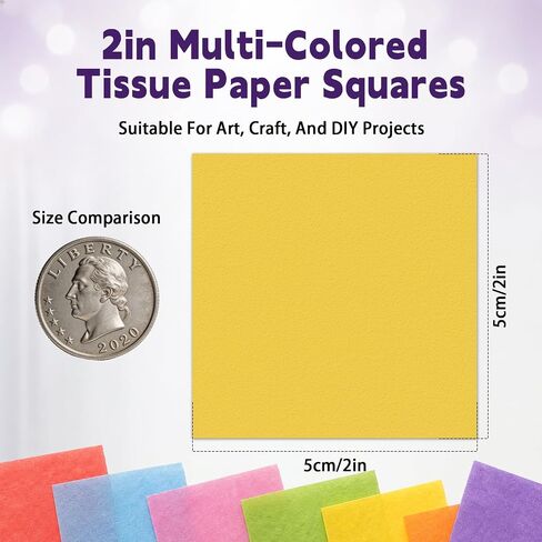 Yizzvb 6000 Pcs 2 Inch Tissue Paper Squares, 30 Colors Craft Tissue Papers in Kuwait