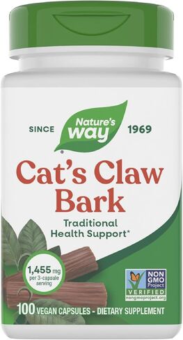 Nature's Way Cat’s Claw Bark, Traditional Health Tonic*, 1,455mg per serving, 100 Capsules in Kuwait