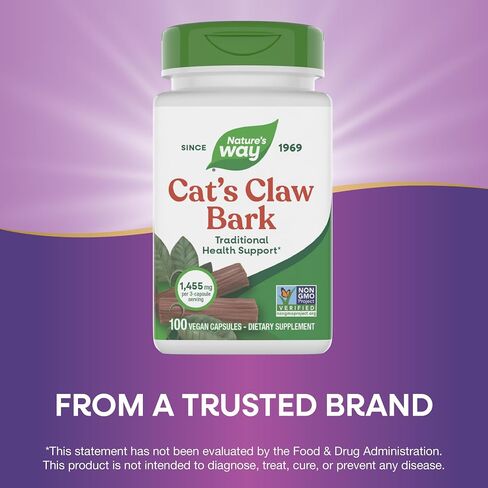 Nature's Way Cat’s Claw Bark, Traditional Health Tonic*, 1,455mg per serving, 100 Capsules in Kuwait