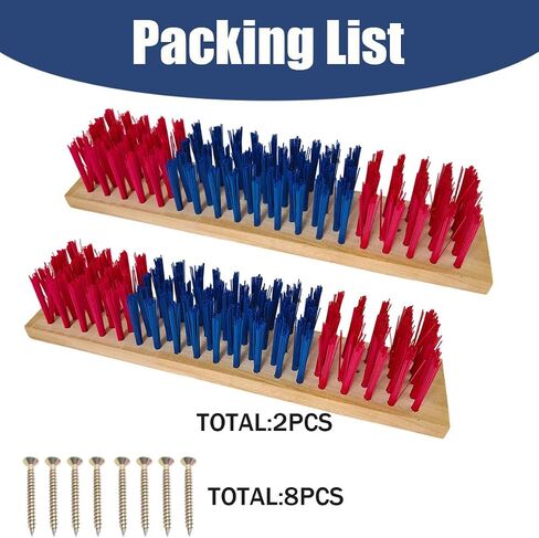 2PCS Pig Enrichment Toy, 11.8" 2-in-1 Self-Grooming & Scratch Brush for Mini Pigs, Cats & Dogs to Reduces Stress , Wooden Base with Wood Wax Oil Finish, Pre-Drilled Holes & 8 Screws, Firm Bristles in Kuwait